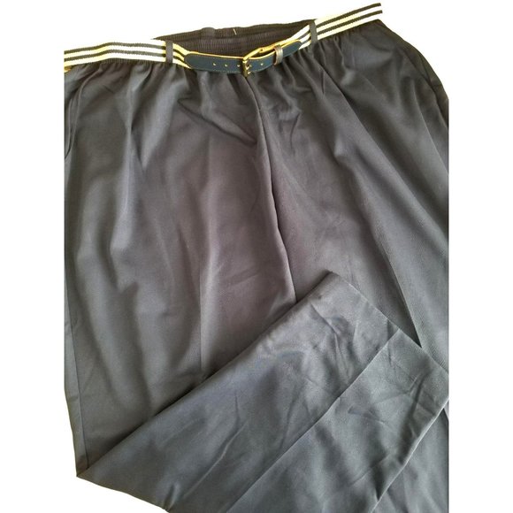 Alfred Dunner Pants Navy Blue Belted Woman's Size 24W Plus  JJ614 - Picture 1 of 10
